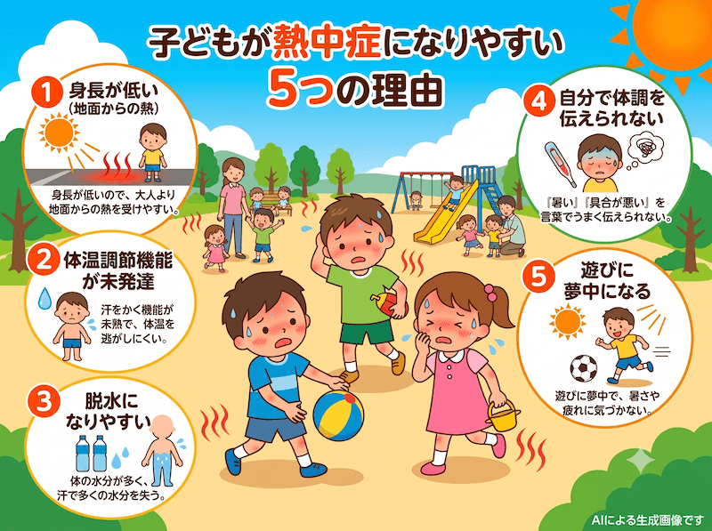 子どもが熱中症になりやすい5つの理由