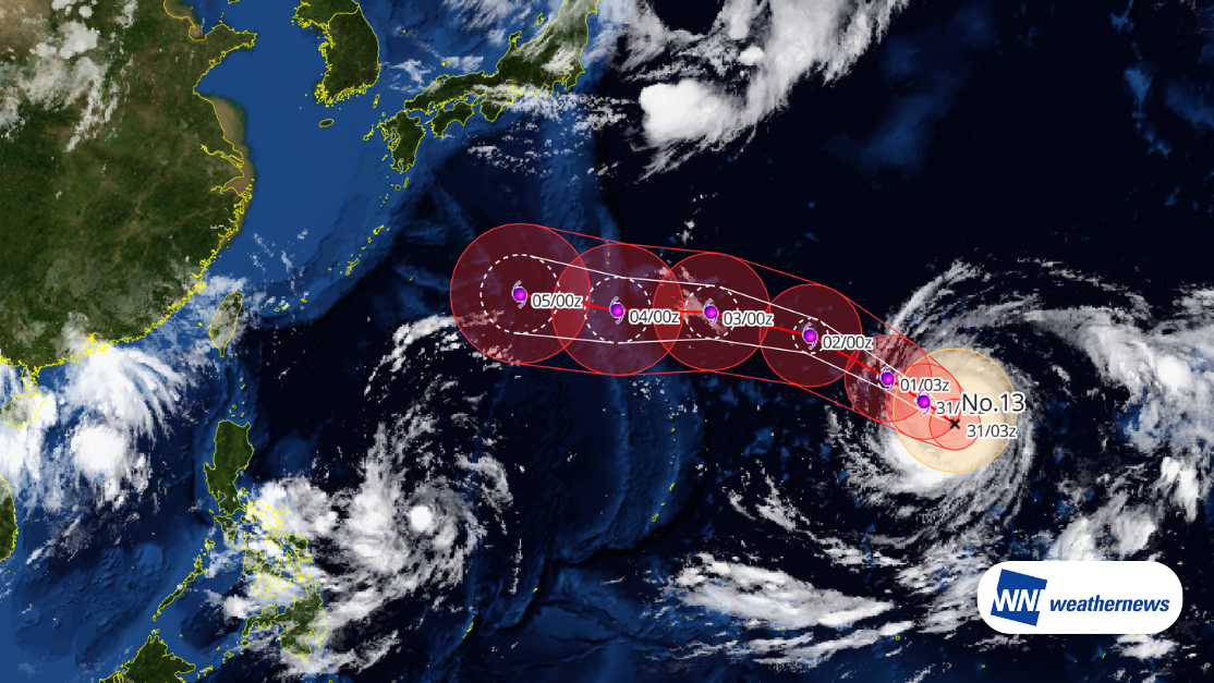 Typhoon No. 13 DOLPHIN: Maintaining Violent Intensity — Possible Impact on Amami and Okinawa