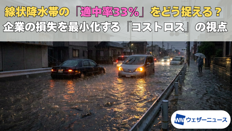 線状降水帯の「適中率33%」をどう捉える？ 企業の損失を最小化する「コストロス」の視点