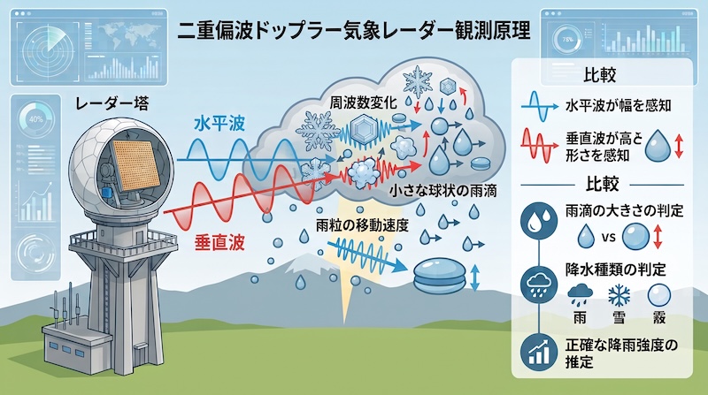 二重偏波気象ドップラーレーダーの観測原理