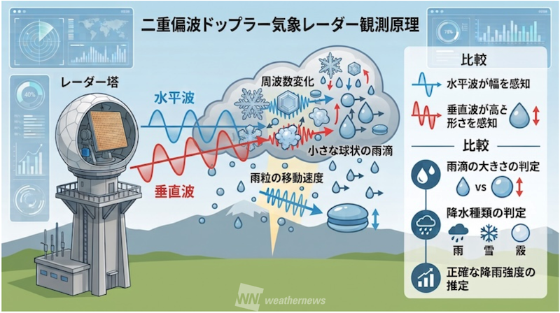 二重偏波気象ドップラーレーダーの観測原理